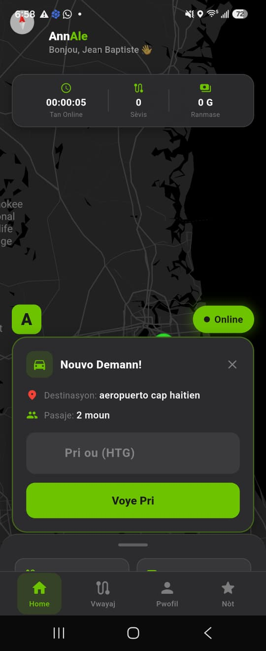 Ekran aplikasyon AnnAle